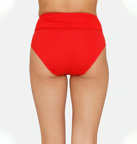 Women Red & Burgundy 2 High-Rise Tummy Tucker Hipster Briefs ZI2684FASHEBLAK